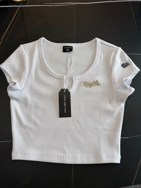 Hype and Vice Tops - White 'UCF Knights' Ribbed Crop Top